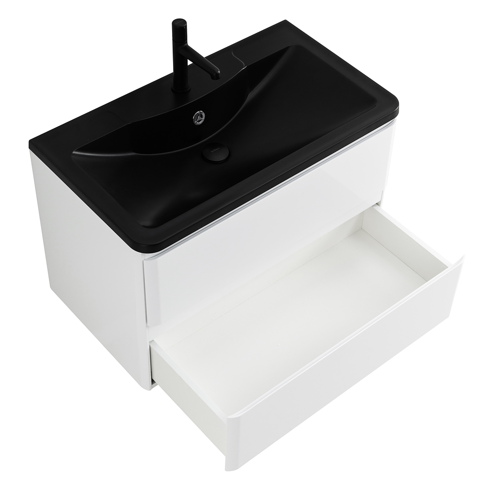 Приобрести belbagno тумба с раковиной albano 100 см, подвесная bianco lucido, чёрная раковина