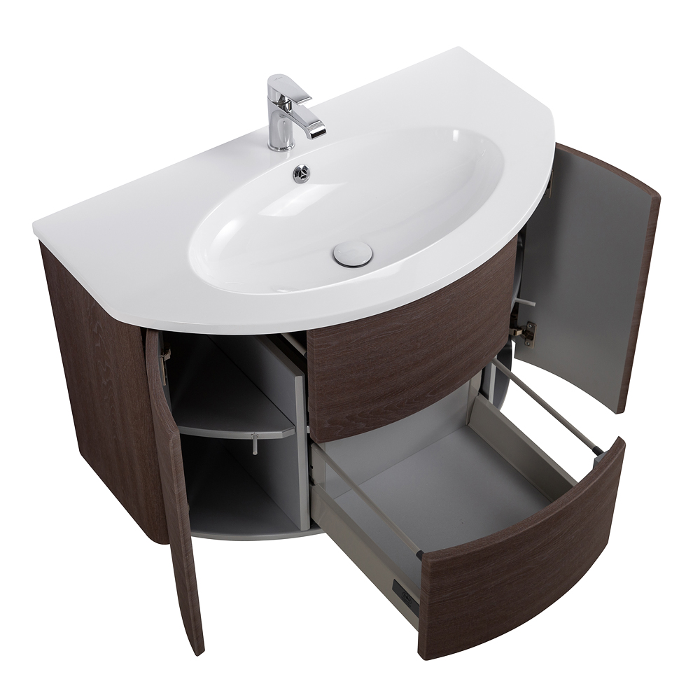 Приобрести cezares тумба подвесная с раковиной eden 91 см rovere scuro soft, коричневая 55070