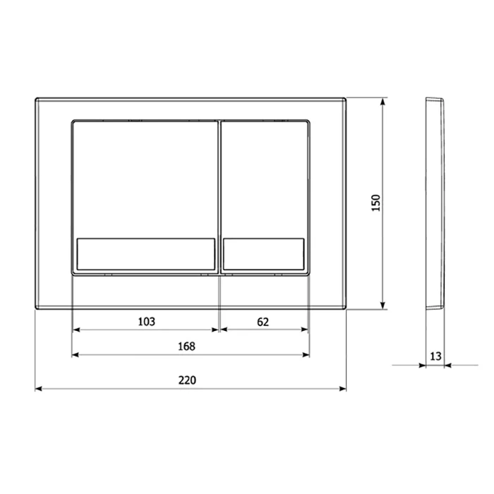 Приобрести veconi кнопка смыва square, черный vfs001bl