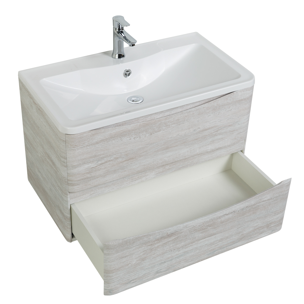 Приобрести belbagno тумба с раковиной acqua 80 см, подвесная rovere vintage bianco, белая раковина