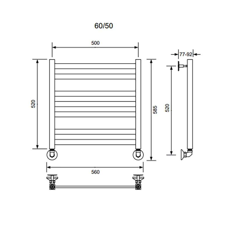 Приобрести veconi полотенцесушитель водяной vero-b 50х60 см, графит v6050gr-b