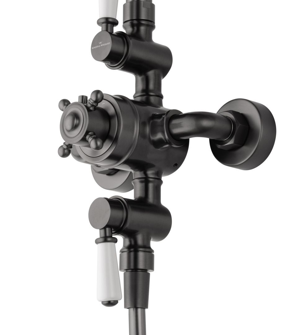 Приобрести душевая система с термостатом wonzon & woghand retro, темный графит (ww-b3041-bgg)