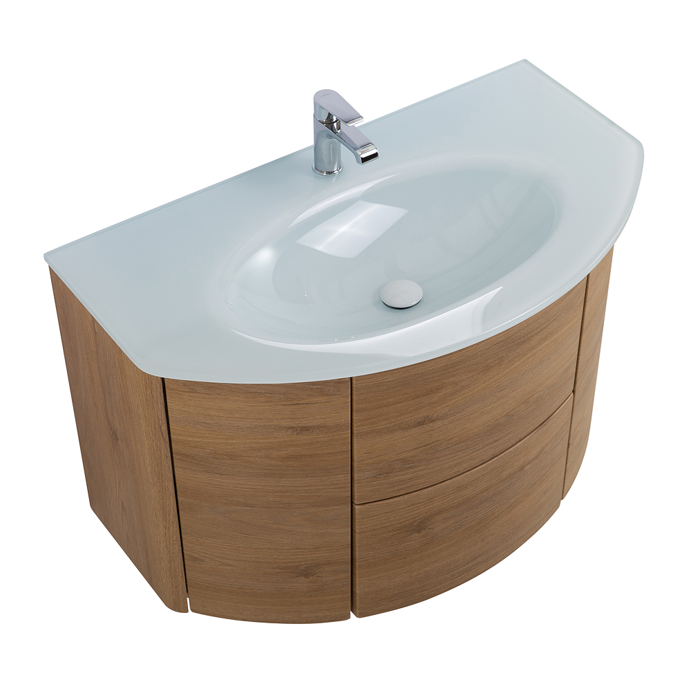 Приобрести cezares тумба подвесная с раковиной eden 91 см rovere tabacco, стекло, дерево 55073