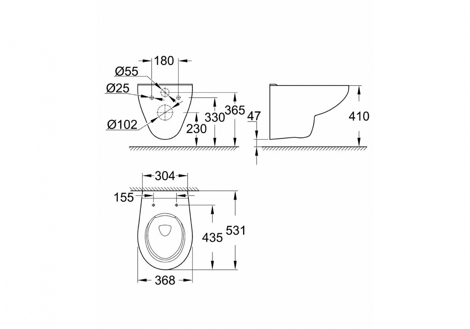 Приобрести унитаз подвесной безободковый grohe bau ceramic 39427000