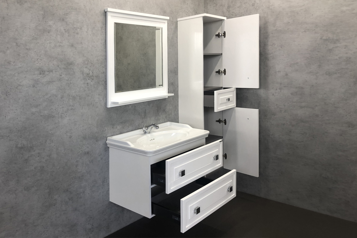 Приобрести сomforty зеркало "феррара-80" белый глянец