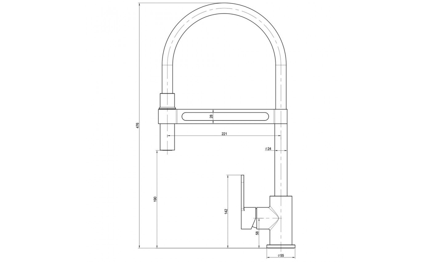 Приобрести lemark смеситель для кухни soul с гибким изливом, черный\хром lm6006c