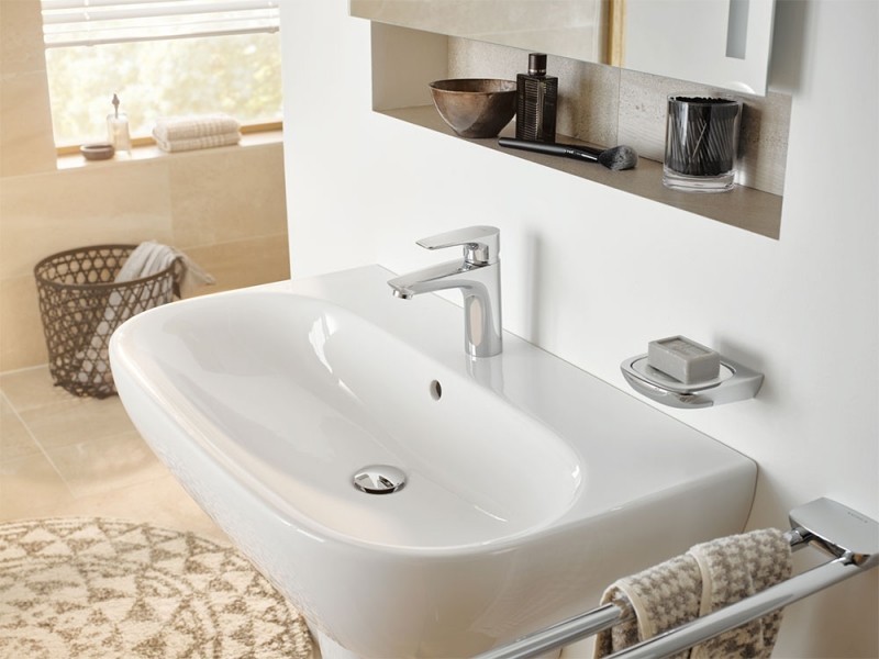 Приобрести kludi pure&solid однорычажный смеситель на умывальник 100, без донного клапана, арт. 342920575