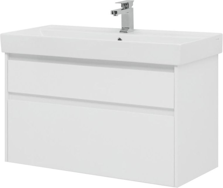 Приобрести aquanet тумба с раковиной nova lite 100 см, (slim synergy) белая, 2 ящика