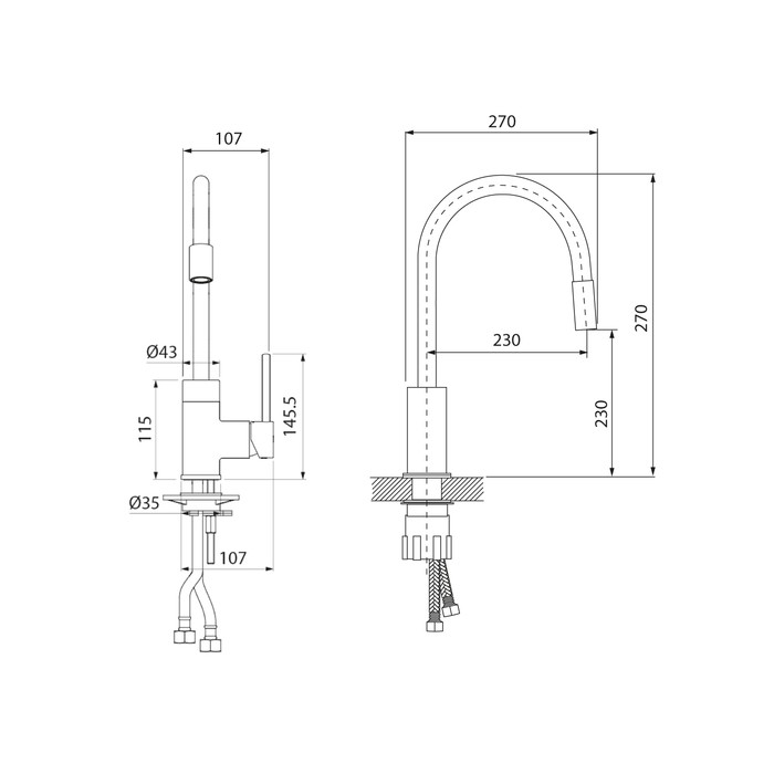 Приобрести iddis смеситель для кухни kitchen 360 270мм, черный/хром k36sbjbi05