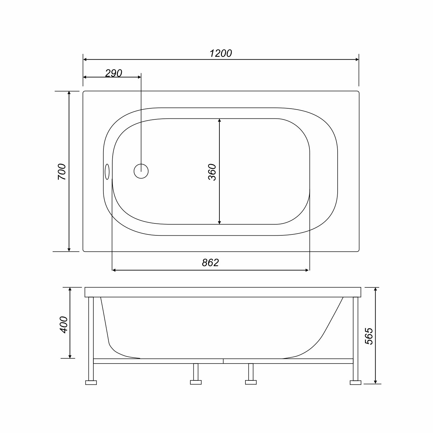 Приобрести mirsant ванна акриловая nova optima new 120*70 см, белая, ут000040520