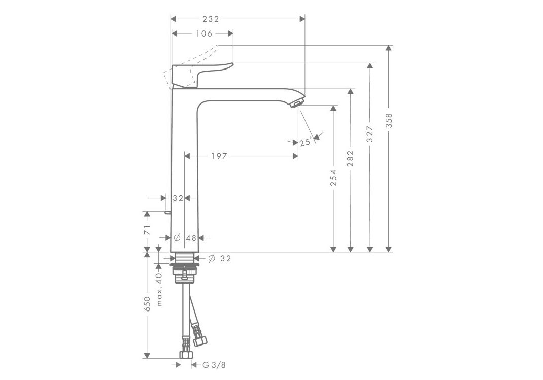 Приобрести 31082000 metris смеситель для раковины 260, однорычажный
