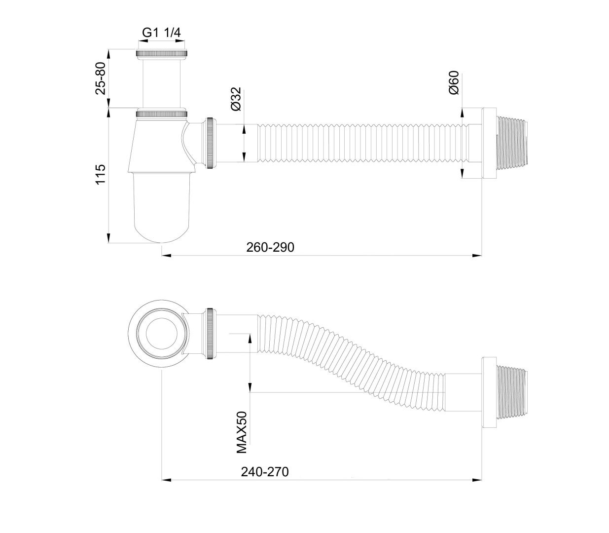 Приобрести сифон для раковины wonzon & woghand, хром (ww-88ss102-cr)