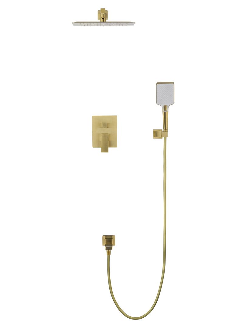 Приобрести душевая система встраиваемая wonzon & woghand cube 2.0, брашированное золото (ww-88087068-bg)
