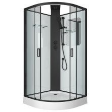 Grossman Душевая кабина Elegans 90х90 см, четверть круга, черный\ прозрачное GR251