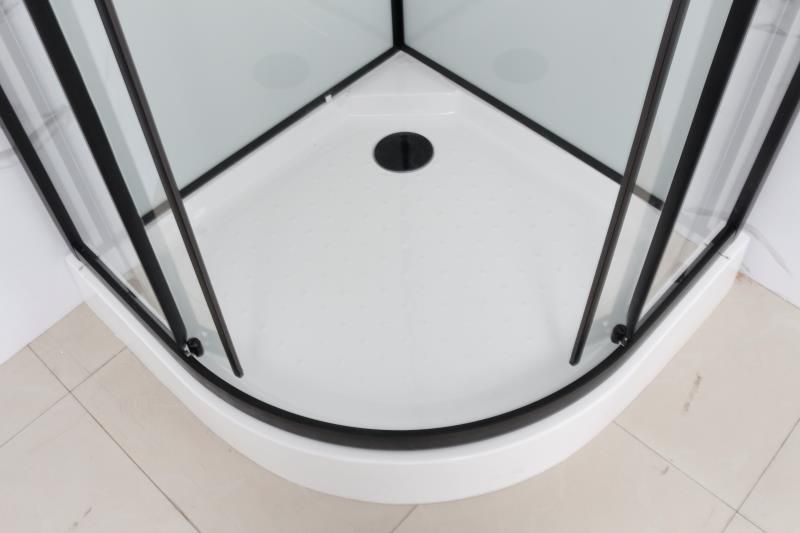 Приобрести frank душевая кабина f408 black, низкий поддон, полукруглая