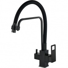 HAIBA Смеситель для кухни 420 мм, гибкий излив, черный HB-76615-7