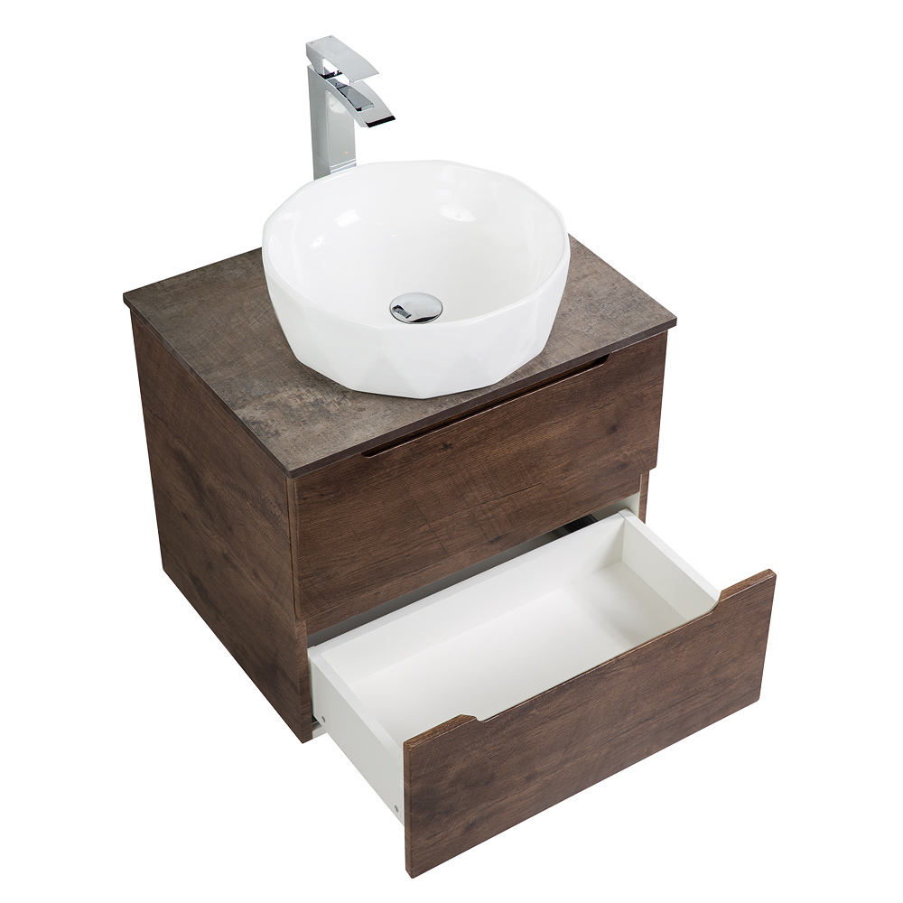 Приобрести belbagno тумба со столешницей etna 60 см, подвесная rovere moro