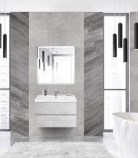 Cezares Тумба подвесная с раковиной MOLVENO 46 80 см Legno Bianco, белый глянец MOLVENO 46-80-2C-SO-LB