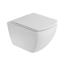 BelBagno Унитаз безободковый подвесной CARINA с сиденьем дюропласт, микролифт, белый BB514CHR/BB5046SC