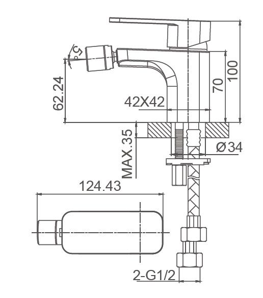 Приобрести смеситель для биде wonzon & woghand arnie, хром (ww-695001-cr)