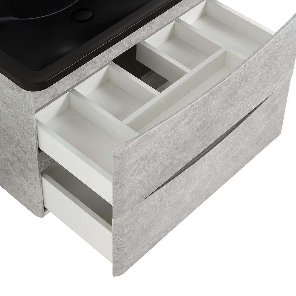 Приобрести belbagno тумба с раковиной acqua 100 см, подвесная cemento verona grigio, чёрная раковина