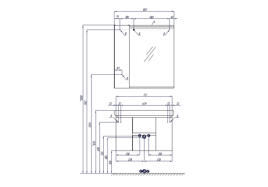 Приобрести зеркало-шкаф акватон рене 80 см 1a222502nrc80