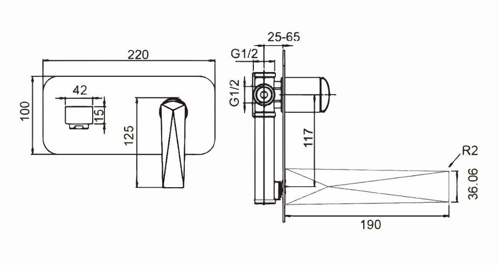 Приобрести boheme смеситель для раковины venturo, настенный, хром 375