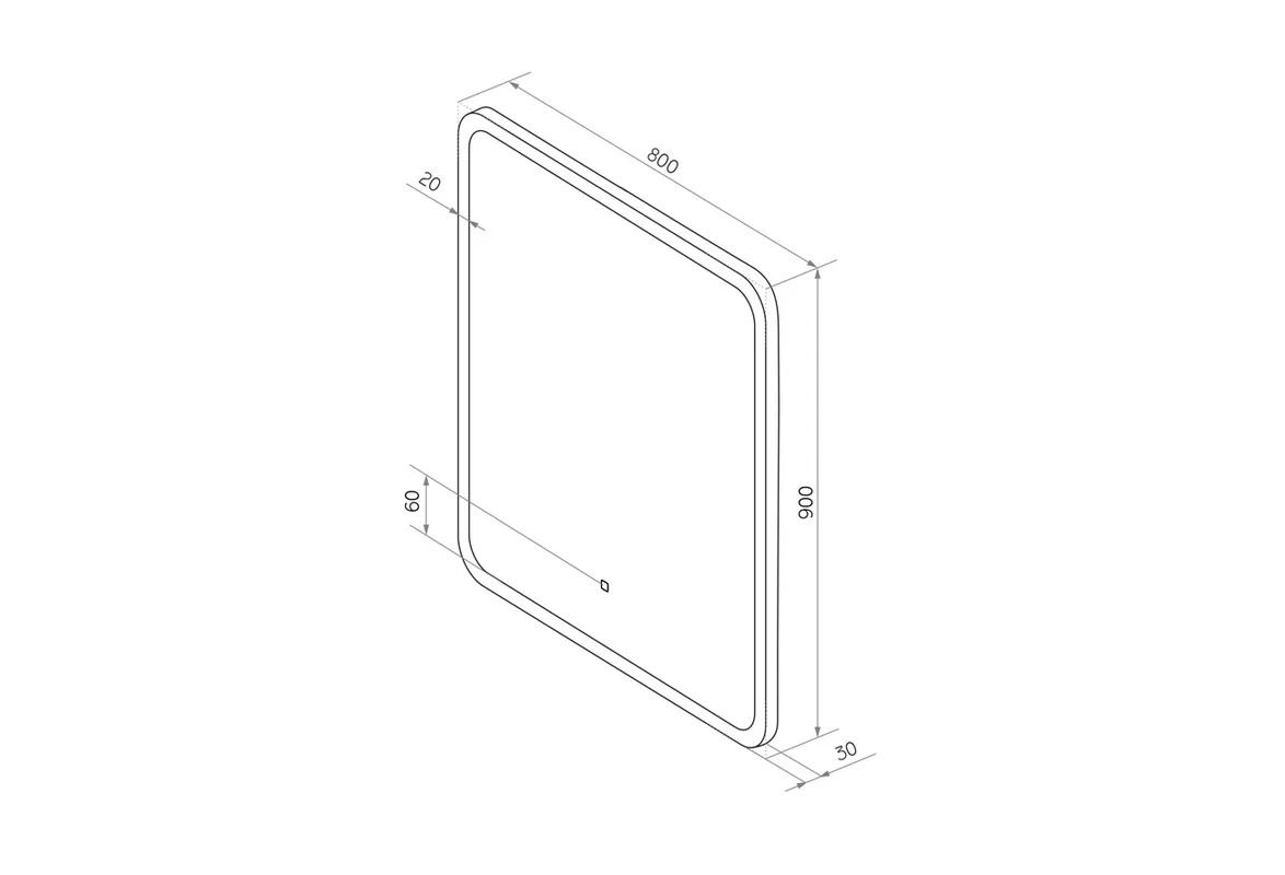 Приобрести continent зеркало с подсветкой glamour 80х90 см, белое