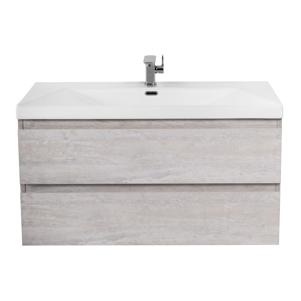 Приобрести cezares тумба подвесная с раковиной molveno 90 см legno bianco, светло серая molveno-90-2c-so-lb