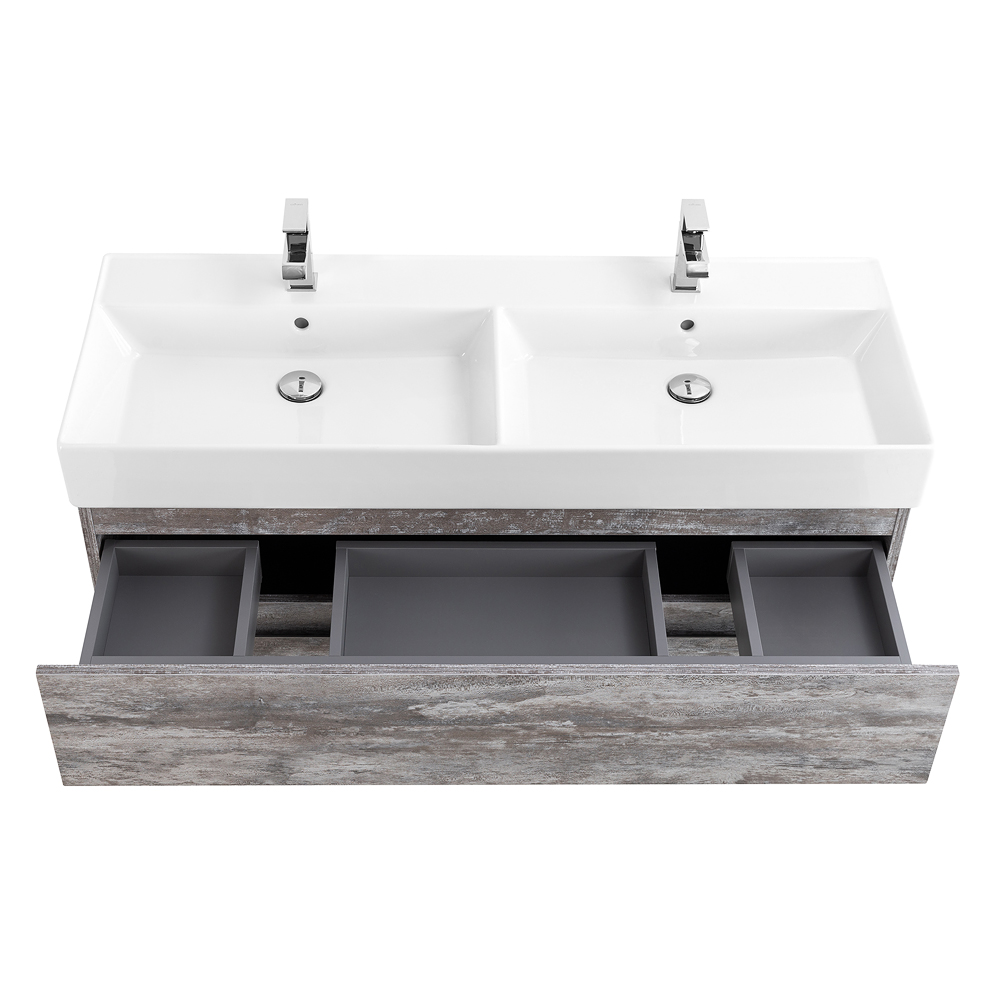 Приобрести cezares тумба подвесная с раковиной molveno 46 120 см legno grigio, серая molveno 46-120-2c-so-2-lg