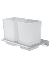 Два стакана для зубных щеток с держателем WONZON & WOGHAND ECLIPSE, Хром (WW-9128)