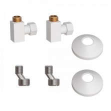 Комплект подключения Point с квадратными вентилями 3/4"х1/2", хром MRV-S 3/4 х1/2 г/ш, белые PN00012W