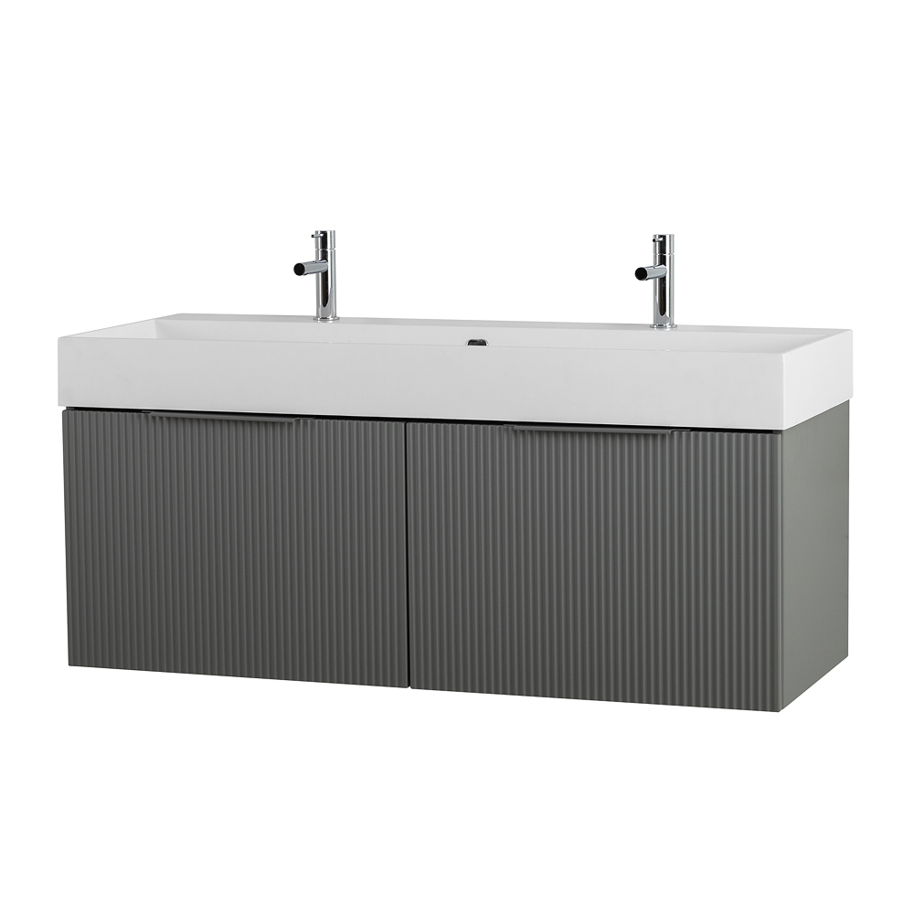 Приобрести cezares тумба подвесная с раковиной premium 120 см plisse grigio nuvola, серая 55449