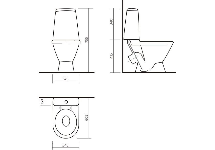 Приобрести унитаз напольный sanita лада эконом с крышкой полипропилен