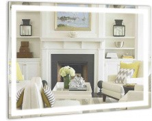 Azario Зеркало Кристалл 80х60 см, белый, с подсветкой, сенсорный выключатель, диммер, ФР-1542