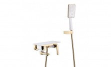 LEMARK Смеситель для ванны Mista, золото\белый LM6414WG
