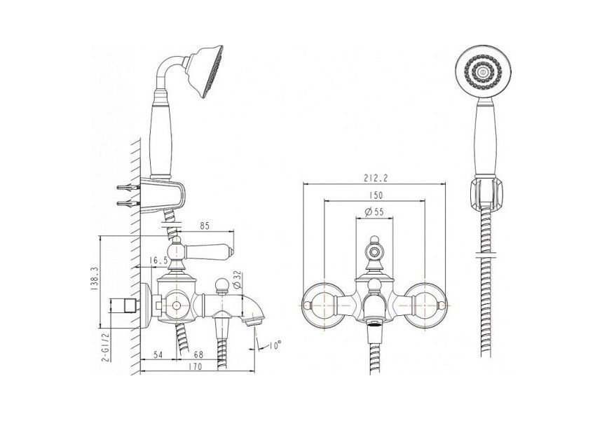 Приобрести смеситель для ванны bravat art f675109c-b