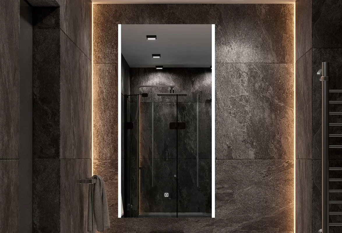 Приобрести continent зеркало с подсветкой modern 50х100 см, белое