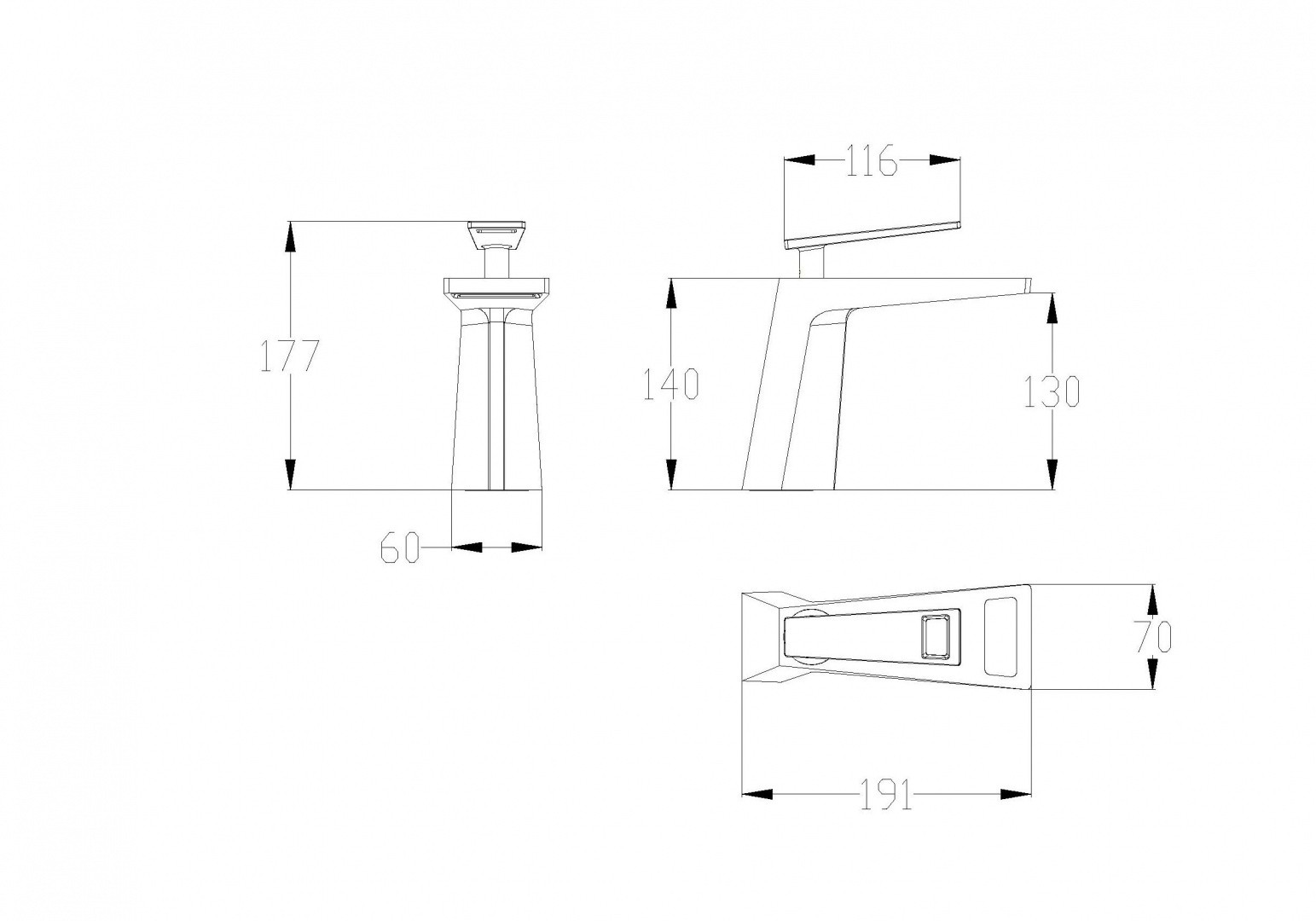 Приобрести смеситель для раковины bronze de luxe quadro a919b, черный/хром