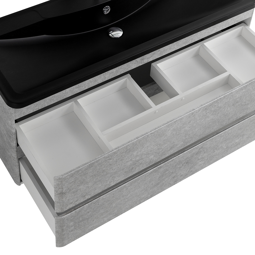 Приобрести belbagno тумба с раковиной albano 120 см, подвесная cemento verona grigio, чёрная раковина