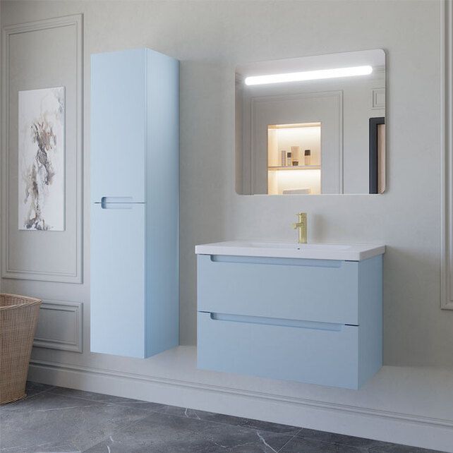 Приобрести caprigo тумба с раковиной termin-smalty 80 см, голубая, эмаль