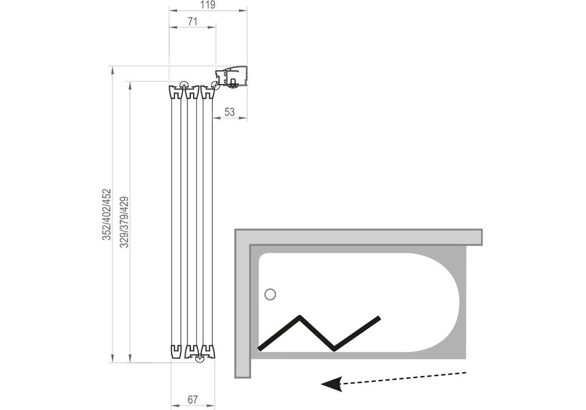 Приобрести ravak шторка для ванны supernova vs3 130 см 795v0u00z1 сатин/прозрачное