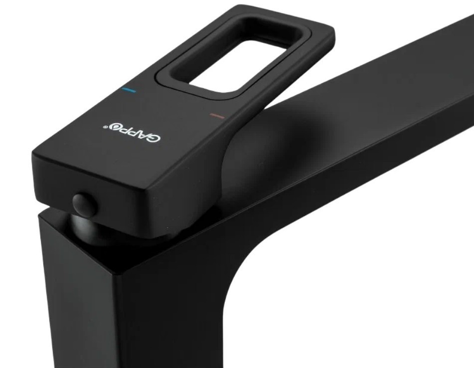 Приобрести gappo смеситель для раковины g1017-62, высокий, черный матовый 27734