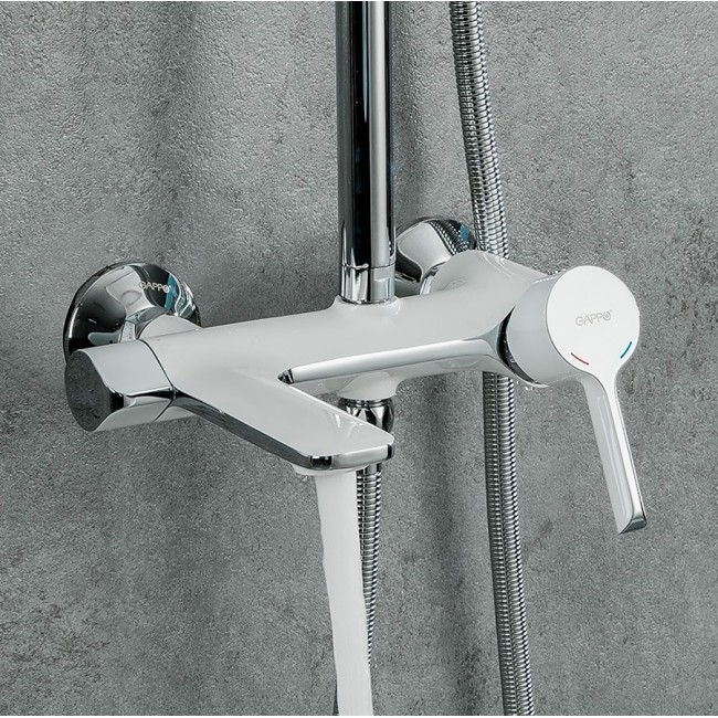 Приобрести gappo душевая система g2403-8 с изливом, белый\хром 35949