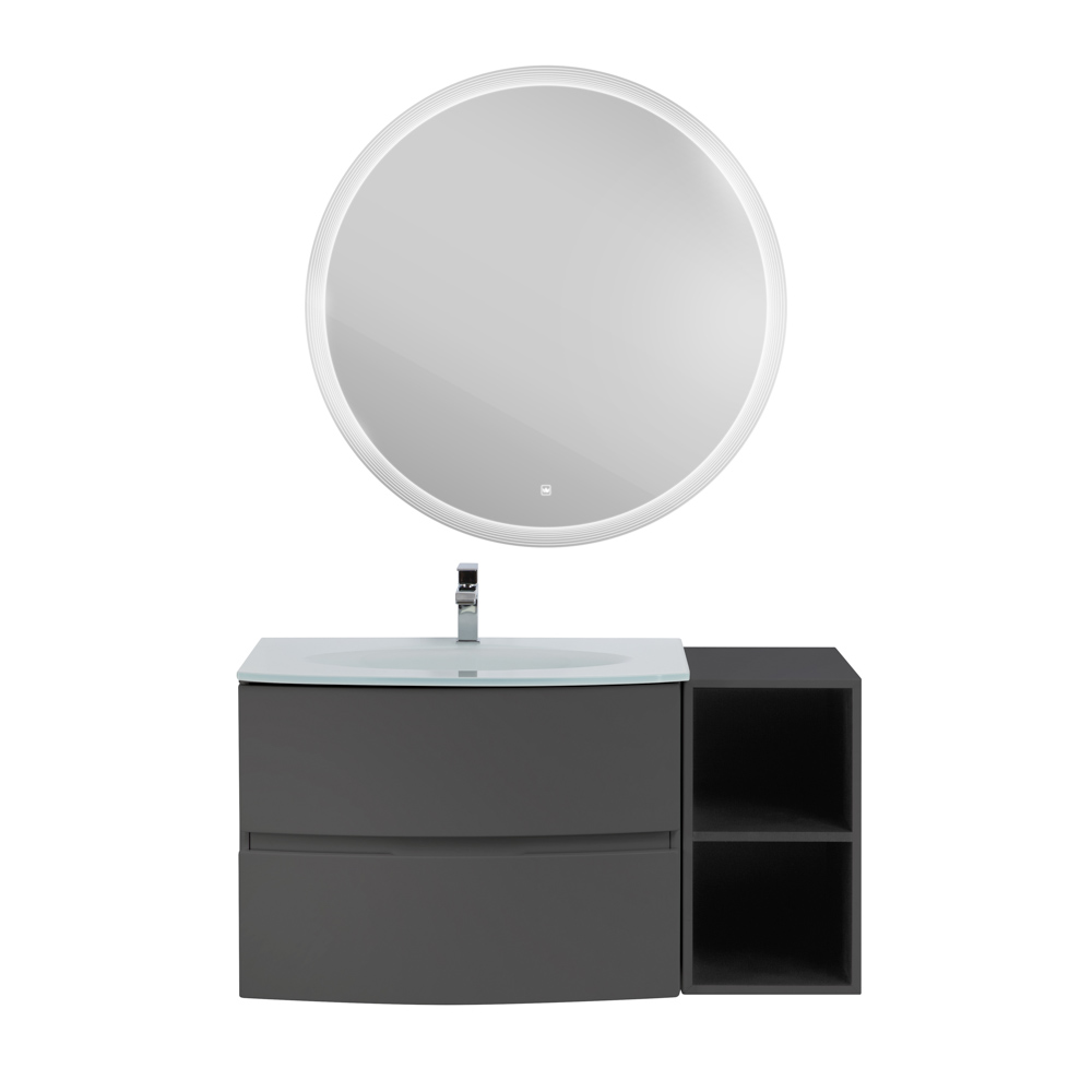 Приобрести cezares тумба подвесная с раковиной elettra 104 см grafite, стекло, графит 55522