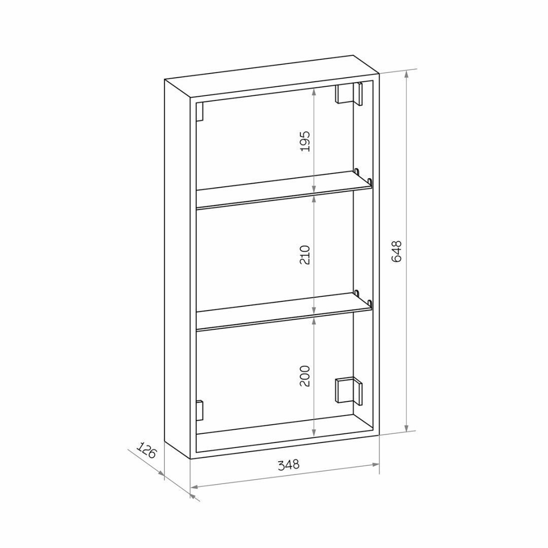 Приобрести continent зеркало шкаф с подсветкой mirror box black 35х65 см, сенсорный включатель, левосторонее, черное