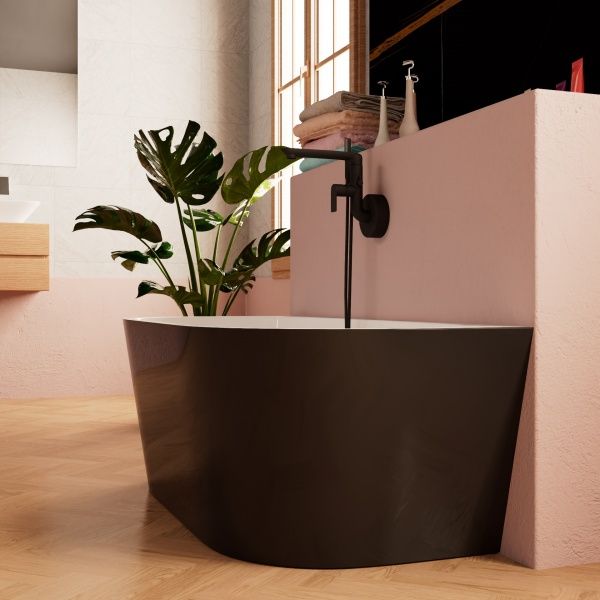 Приобрести frank акриловая ванна f6163 white/black,170х80см, пристенная