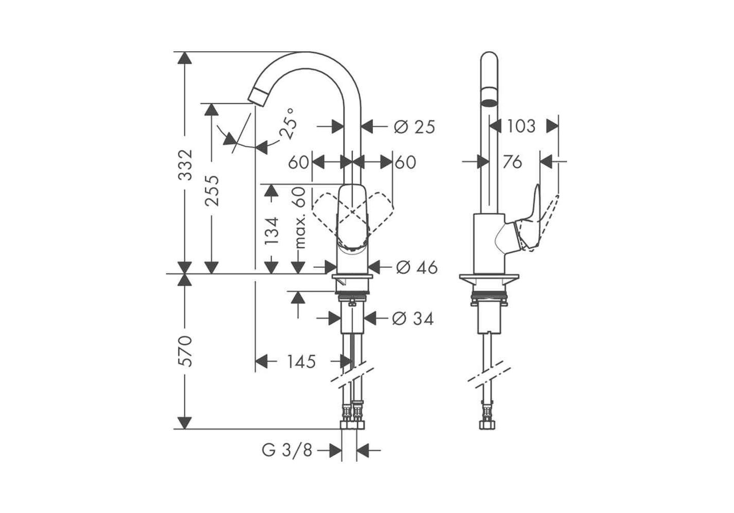 Приобрести смеситель для кухни hansgrohe logis 260 71835000