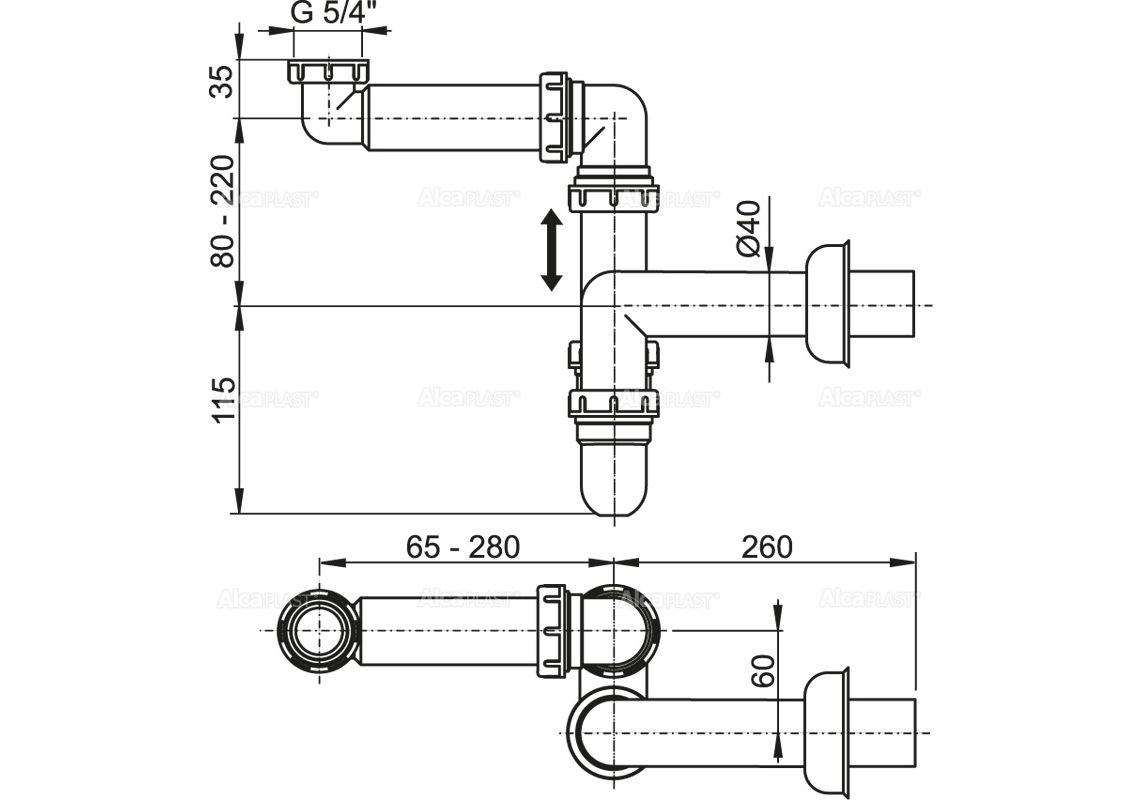 Приобрести сифон для умывальника alcaplast a434