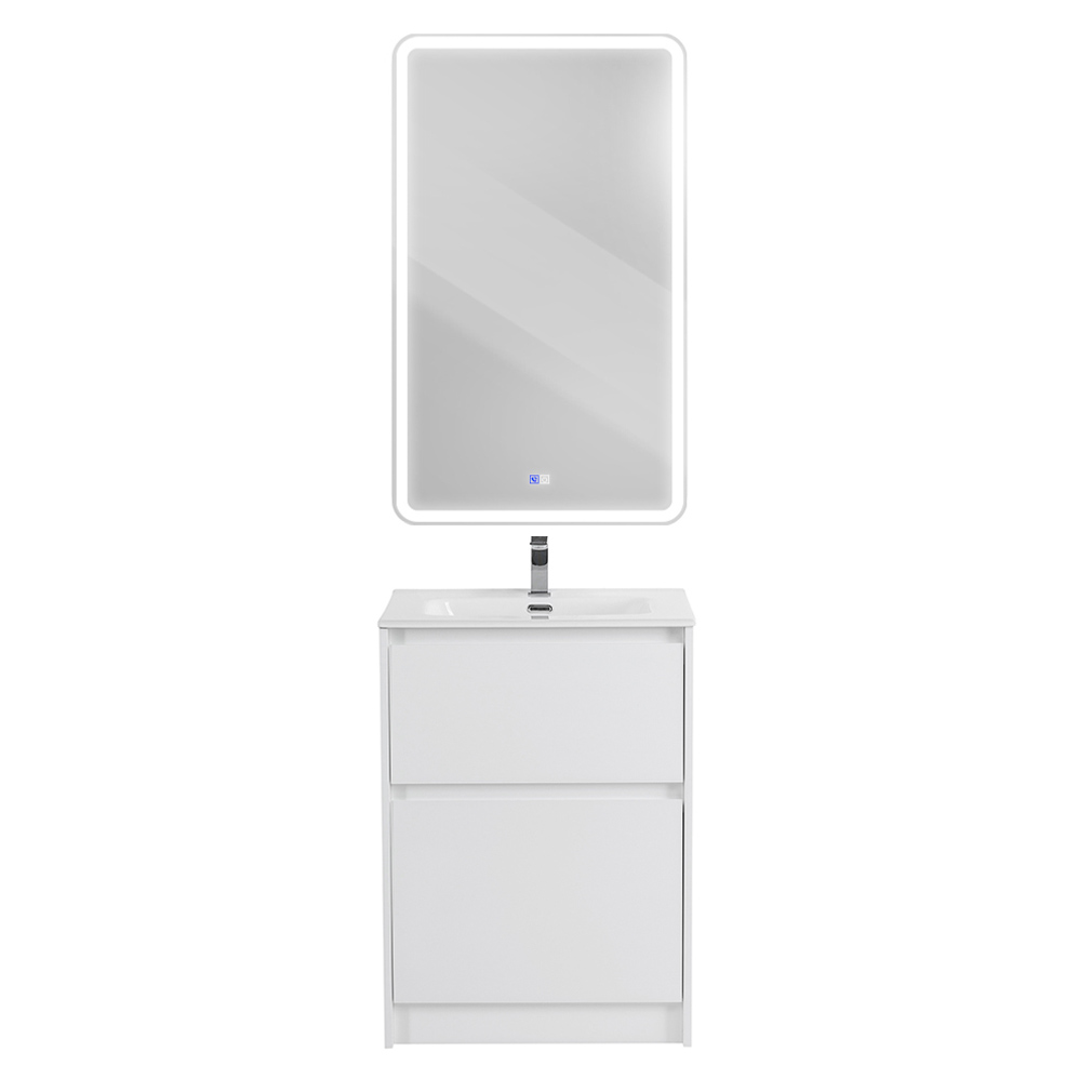 Приобрести belbagno тумба с раковиной kraft 39 50 см, напольная bianco opaco, белая раковина